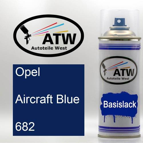 Opel, Aircraft Blue, 682: 400ml Sprühdose, von ATW Autoteile West.
